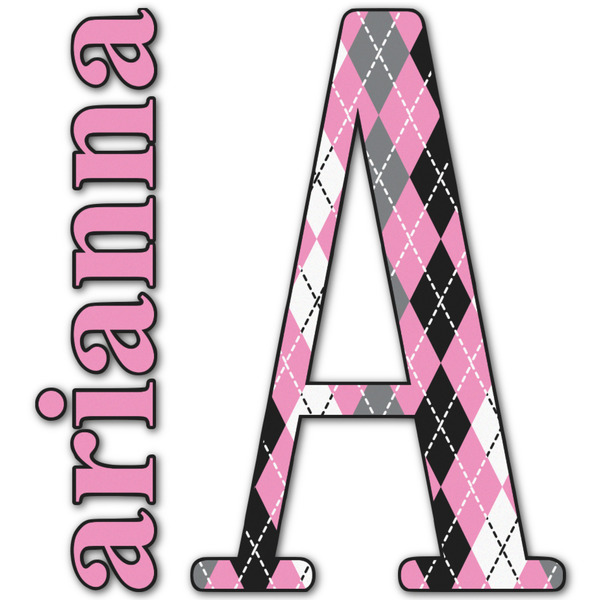 Custom Argyle Name & Initial Decal - Up to 18"x18" (Personalized)