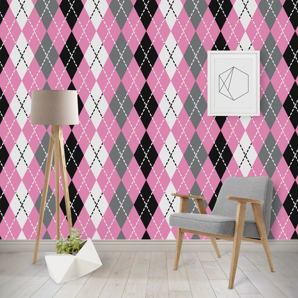 Custom Argyle Wallpaper & Surface Covering (Water Activated - Removable)