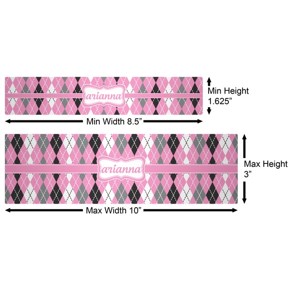 Argyle Water Bottle Labels w/ Dimensions