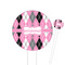 Argyle Round Plastic Food Picks (Personalized)