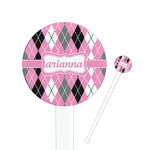 Argyle Round Plastic Stir Sticks (Personalized)