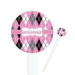 Argyle Round Plastic Stir Sticks (Personalized)