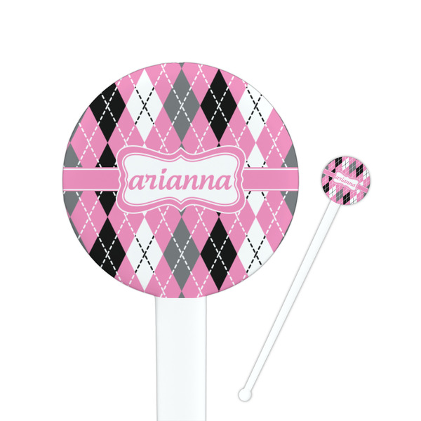 Custom Argyle Round Plastic Stir Sticks (Personalized)