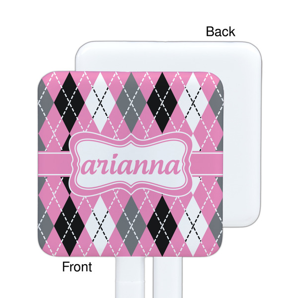 Argyle White Plastic Stir Stick - Single Sided - Square - Approval