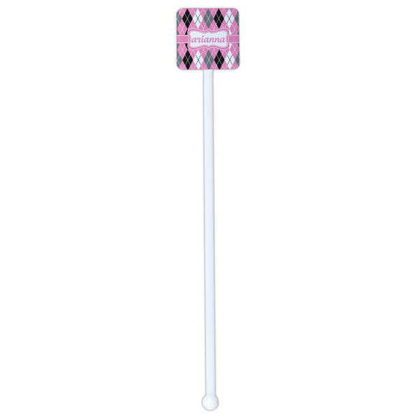 Argyle White Plastic Stir Stick - Single Sided - Square - Single Stick