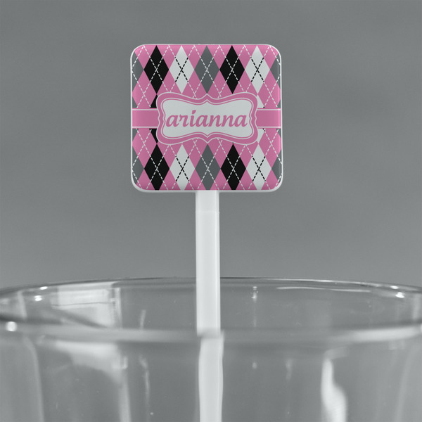Argyle White Plastic Stir Stick - Square - Main