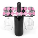 Argyle Wine Bottle & Glass Holder (Personalized)