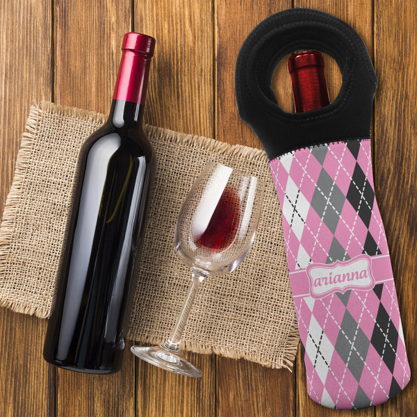 Argyle Wine Tote Bag - FLATLAY