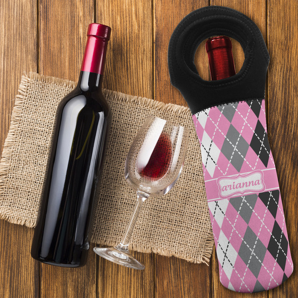 Argyle Wine Tote Bag - FLATLAY