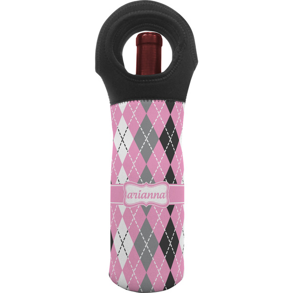 Custom Argyle Wine Tote Bag (Personalized)