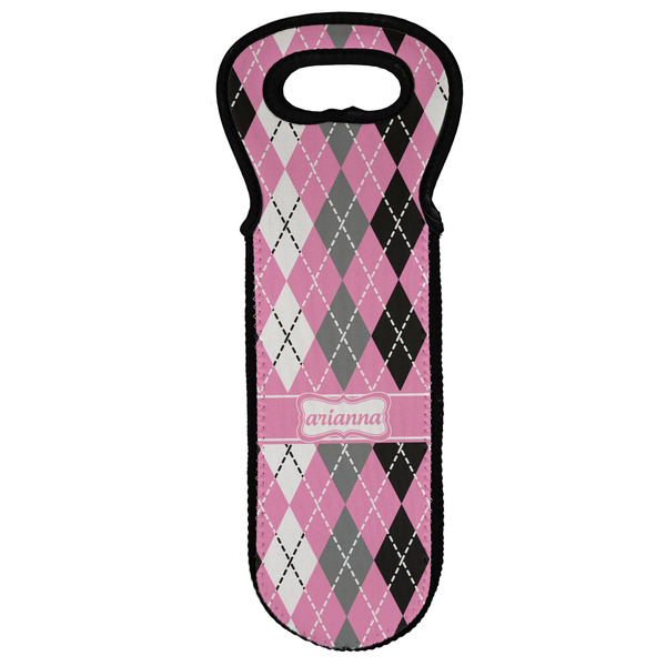 Custom Argyle Wine Tote Bag (Personalized)