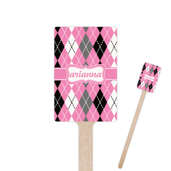 Custom Argyle Rectangle Wooden Stir Sticks (Personalized)