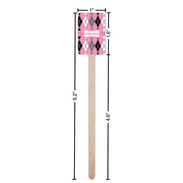 Argyle Wooden 6.25" Stir Stick - Rectangular - Dimensions