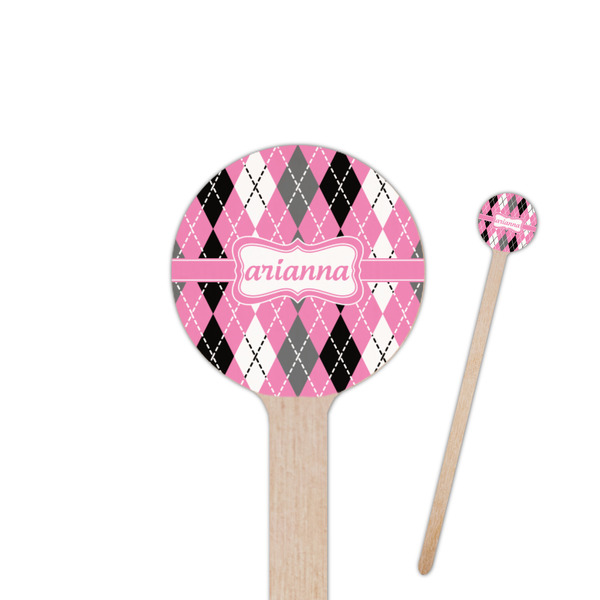 Custom Argyle Round Wooden Stir Sticks (Personalized)