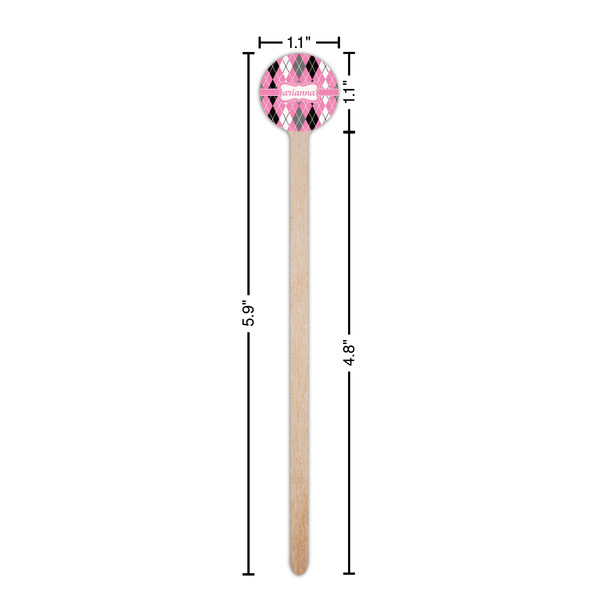Argyle Wooden 6" Stir Stick - Round - Dimensions