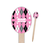 Argyle Oval Wooden Food Picks (Personalized)