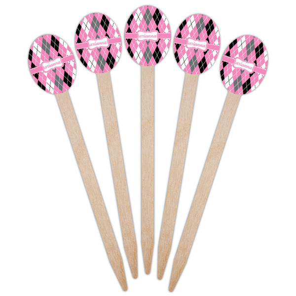 Argyle Wooden Food Pick - Oval - Fan View