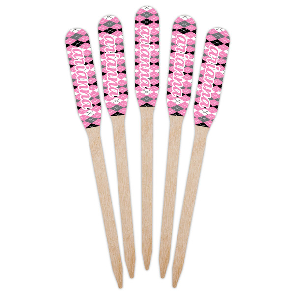 Argyle Wooden Food Pick - Paddle - Fan View