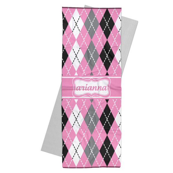 Custom Argyle Yoga Mat Towel (Personalized)