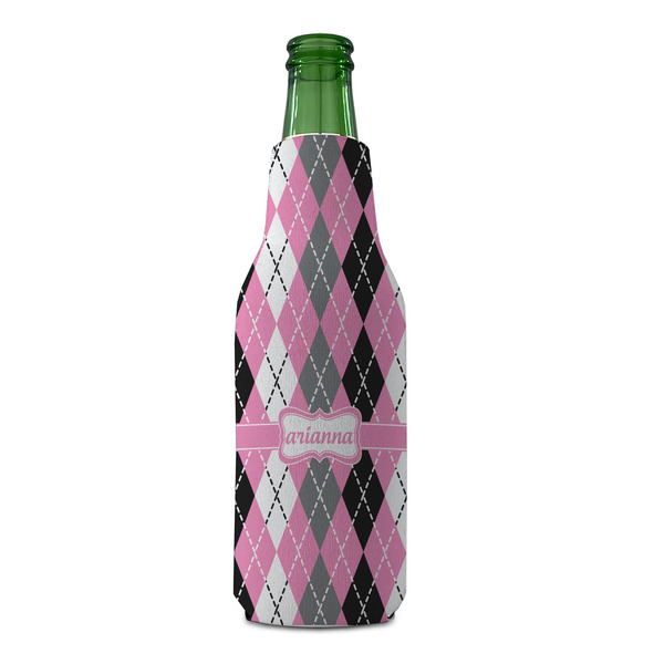 Argyle Zipper Bottle Cooler - FRONT (bottle)