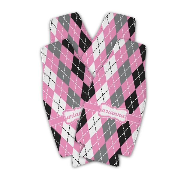 Custom Argyle Zipper Bottle Cooler - Set of 4 (Personalized)