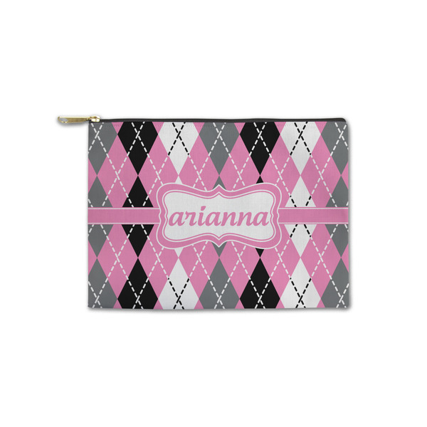Custom Argyle Zipper Pouch - Small - 8.5"x6" (Personalized)