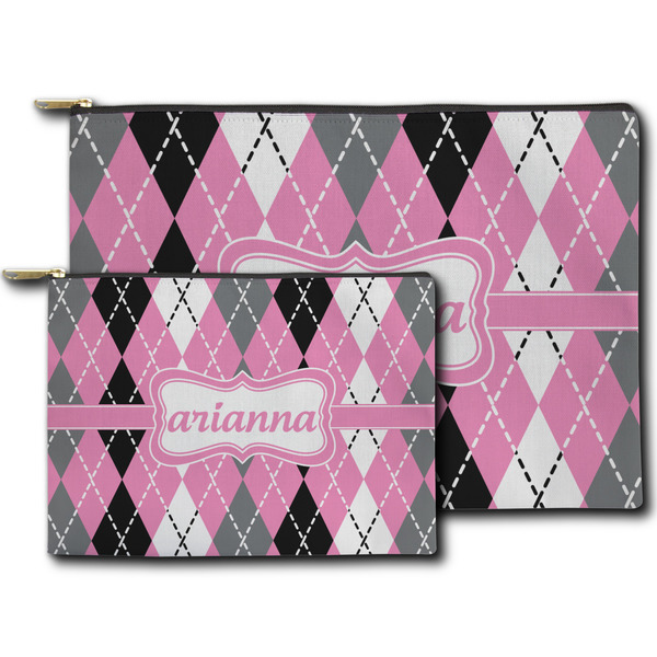 Argyle Zippered Pouches - Size Comparison