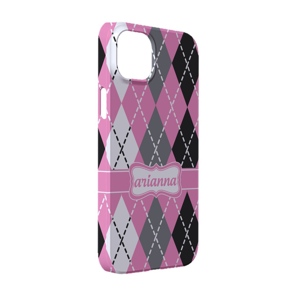 Custom Argyle iPhone Case - Plastic - iPhone 14 Pro (Personalized)
