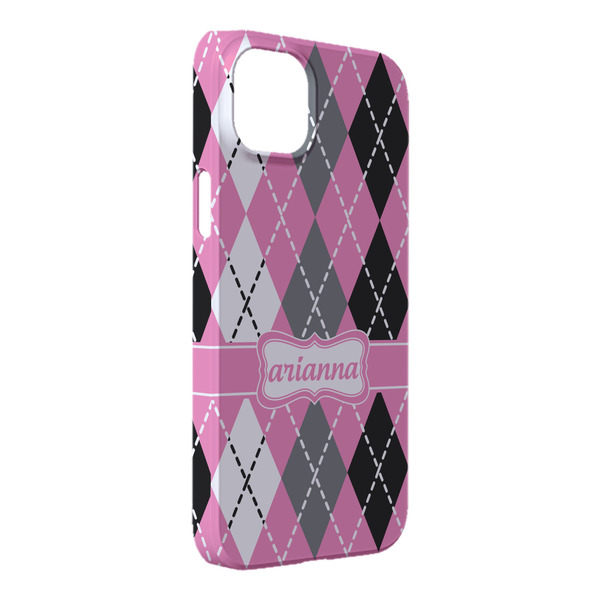 Custom Argyle iPhone Case - Plastic - iPhone 14 Pro Max (Personalized)