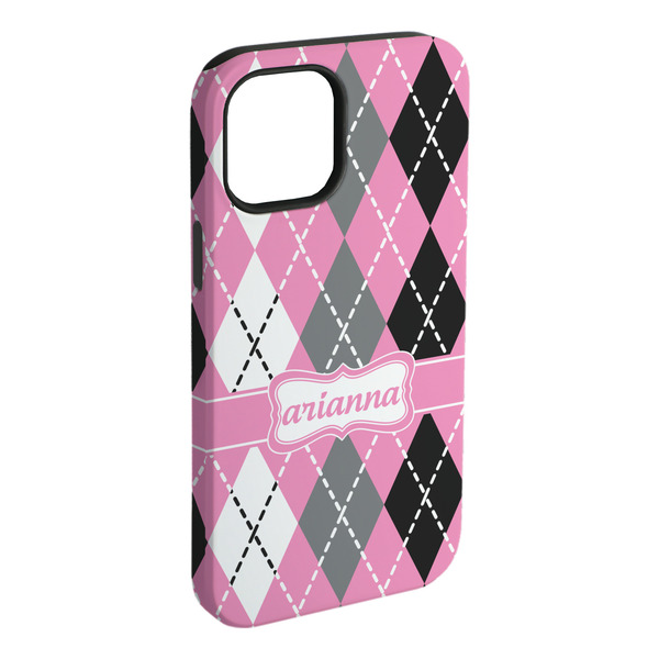 Custom Argyle iPhone Case - Rubber Lined - iPhone 15 Pro Max (Personalized)