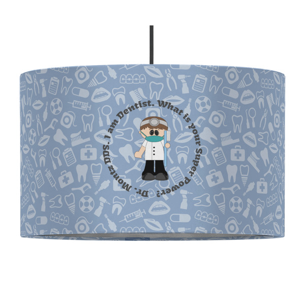 Custom Dentist 12" Drum Pendant Lamp - Fabric (Personalized)