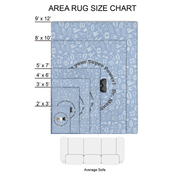 Dentist 2'x3' Indoor Area Rugs - Size Chart