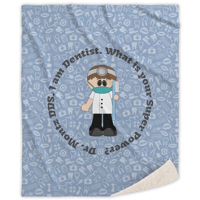Dentist Sherpa Throw Blanket (Personalized)