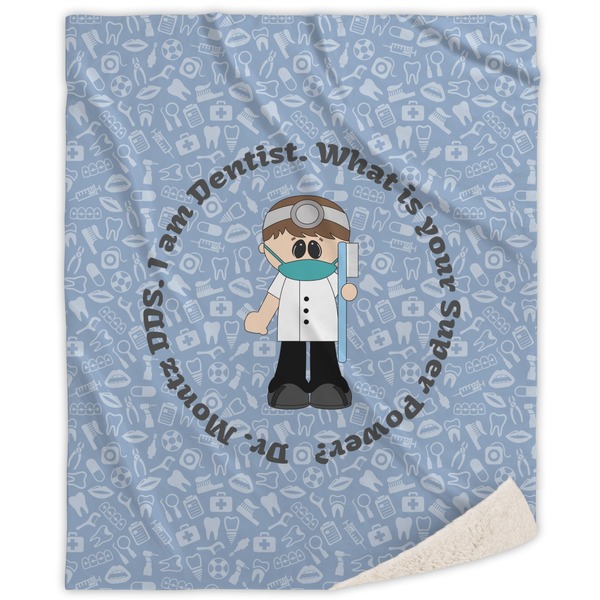 Custom Dentist Sherpa Throw Blanket (Personalized)