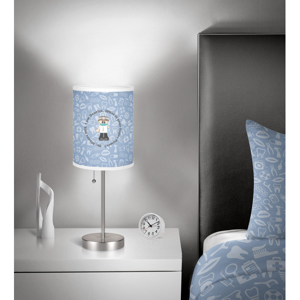 Dentist 7 inch drum lamp shade - in room