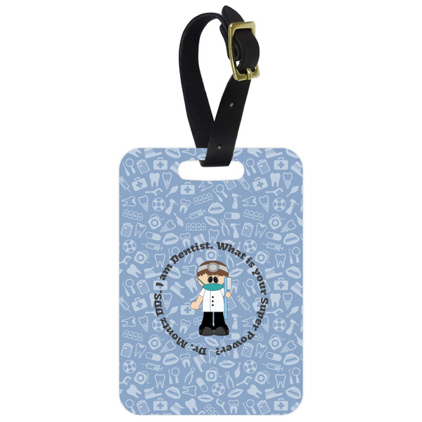 Custom Dentist Metal Luggage Tag w/ Name or Text