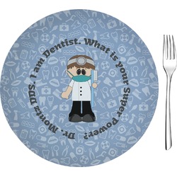 Dentist Glass Appetizer / Dessert Plate 8" (Personalized)