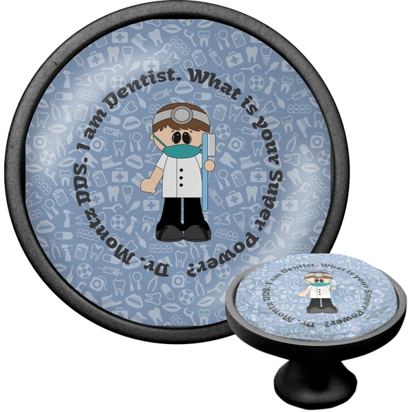Custom Dentist Cabinet Knob (Black) (Personalized)