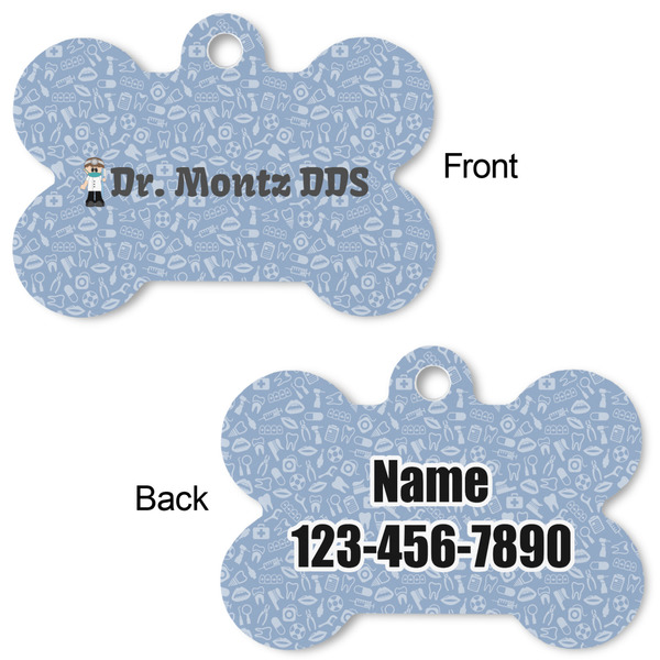 Dentist Bone Shaped Dog ID Tag - Large - Approval