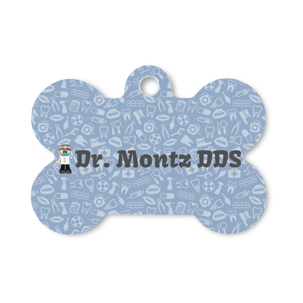 Custom Dentist Bone Shaped Dog ID Tag - Small (Personalized)