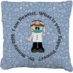 Dentist Faux-Linen Throw Pillow 16" (Personalized)
