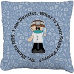 Dentist Faux-Linen Throw Pillow 18" (Personalized)