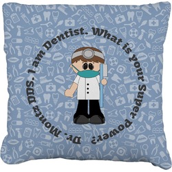 Dentist Faux-Linen Throw Pillow 18" (Personalized)