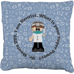 Dentist Faux-Linen Throw Pillow 20" (Personalized)