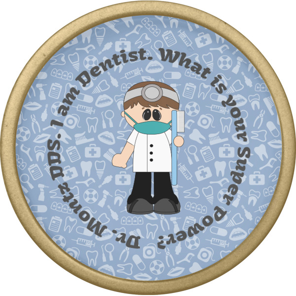 Dentist Cabinet Knob - Gold - Front