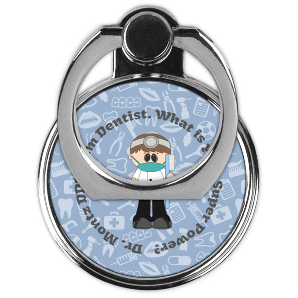 Dentist Cell Phone Ring Stand & Holder - Front (Collapsed)