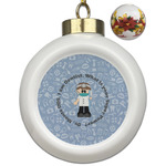Dentist Ceramic Ball Ornaments - Poinsettia Garland (Personalized)