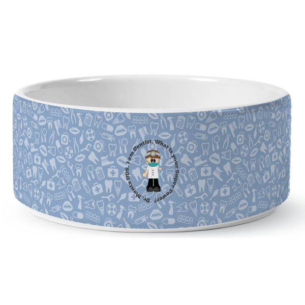 Dentist Ceramic Dog Bowl - Medium - Front