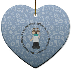 Dentist Heart Ceramic Ornament w/ Name or Text
