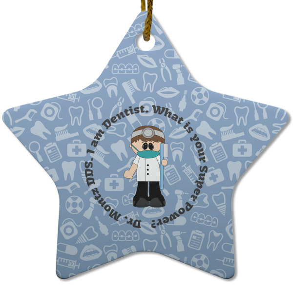 Custom Dentist Star Ceramic Ornament w/ Name or Text